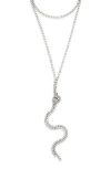 Nordstrom Rack Layered Crystal Y-drop Necklace In Silver