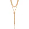 Nordstrom Rack Layered Knot Y-necklace In Gold