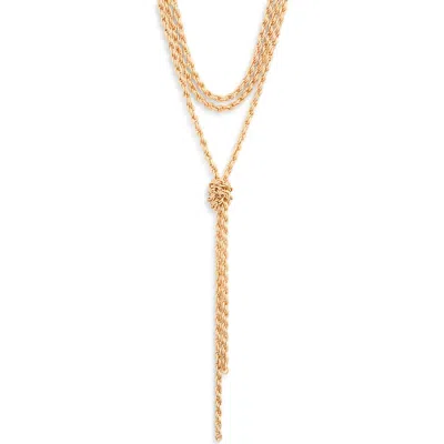 Nordstrom Rack Layered Knot Y-necklace In Gold