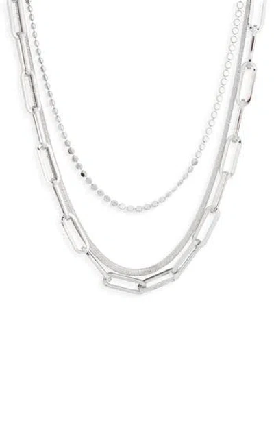 Nordstrom Rack Layered Mixed Chain Necklace In Silver