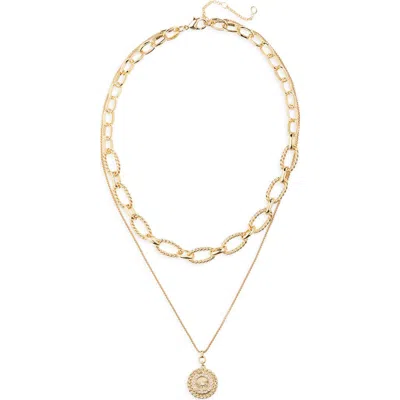 Nordstrom Rack Layered Pendant Necklace In Gold