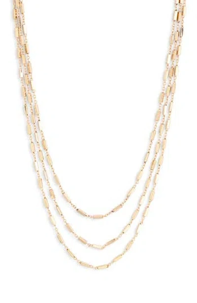 Nordstrom Rack Layered Triple Chain Necklace In Purple
