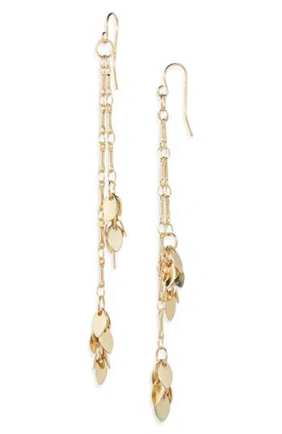 Nordstrom Rack Leaf Chain Drop Earrings In Gold