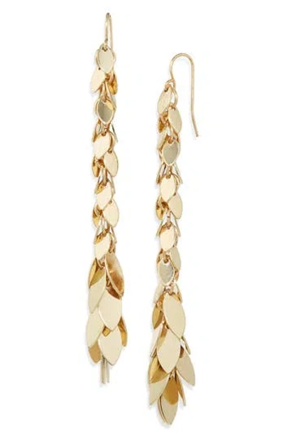 Nordstrom Rack Leaf Waterfall Linear Earrings In Gold