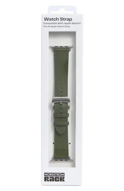 Nordstrom Rack Leather Apple Watch® Watchband In Green