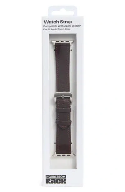 Nordstrom Rack Leather Apple Watch® Watchband In Purple