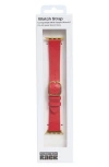 Nordstrom Rack Leather Apple Watch® Watchband In Red