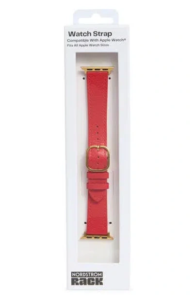 Nordstrom Rack Leather Apple Watch® Watchband In Red