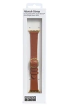 Nordstrom Rack Leather Apple Watch® Watchband In Brown