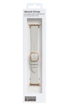 Nordstrom Rack Leather Apple Watch® Watchband In Metallic
