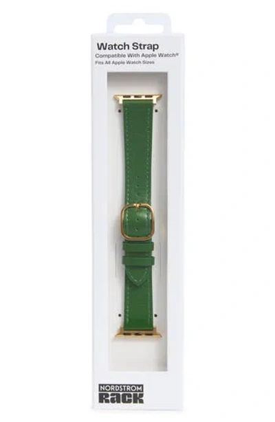 Nordstrom Rack Leather Apple Watch® Watchband In Green