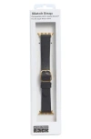 Nordstrom Rack Leather Apple Watch® Watchband In Black