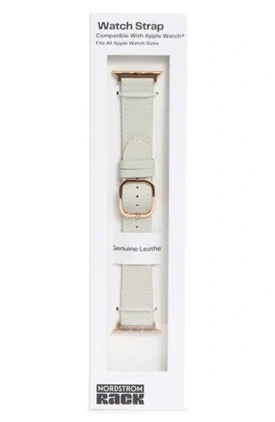 Nordstrom Rack Leather Apple Watch® Watchband In White