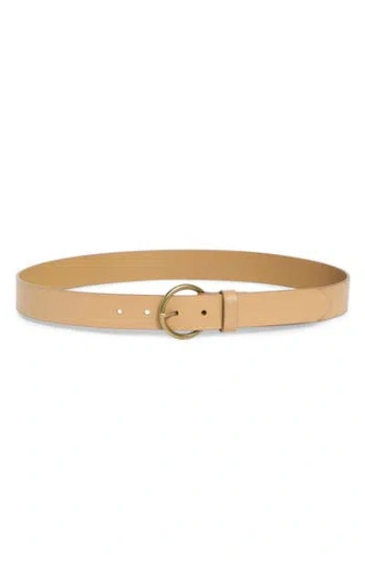 Nordstrom Rack Leather Circular Buckle Belt In Brown