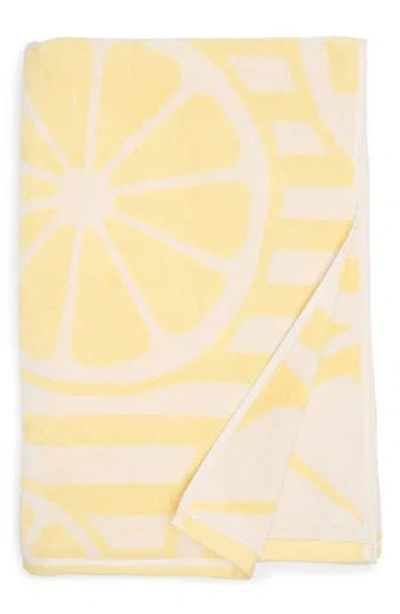 Nordstrom Rack Lemons Fringed Cotton Terry Cloth Beach Towel In Yellow Banana