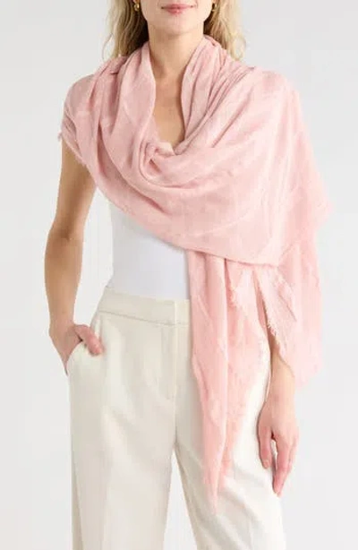 Nordstrom Rack Lightweight Windowpane Scarf In Pink