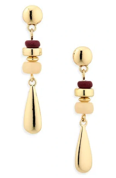 Nordstrom Rack Linear Beaded Drop Earrings In Gold