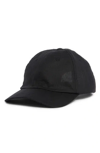 Nordstrom Rack Linen & Cotton Blend Baseball Cap In Black