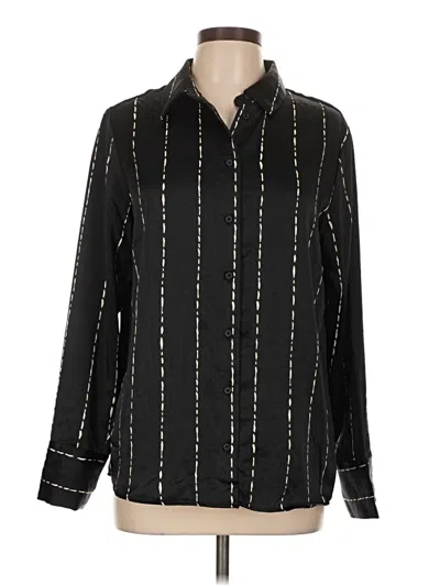 Pre-owned Nordstrom Rack Long Sleeve Blouse In Black