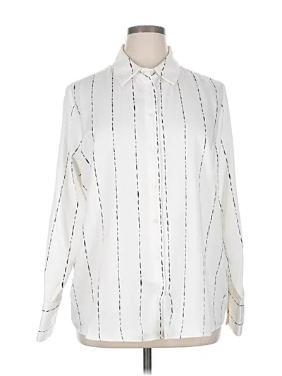 Pre-owned Nordstrom Rack Long Sleeve Blouse In White