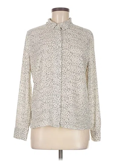 Pre-owned Nordstrom Rack Long Sleeve Blouse In White