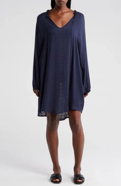 Nordstrom Rack Long Sleeve Cover-up Dress In Blue