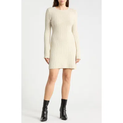 Nordstrom Rack Long Sleeve Rib Knit Minidress In White