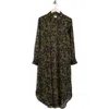 Nordstrom Rack Long Sleeve Textured Satin Shirtdress