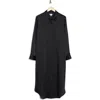 Nordstrom Rack Long Sleeve Textured Satin Shirtdress In Black