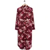 Nordstrom Rack Long Sleeve Textured Satin Shirtdress In Burgundy