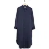 Nordstrom Rack Long Sleeve Textured Satin Shirtdress In Navy Night