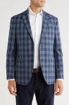 Nordstrom Rack Mari Plaid Notch Lapel Sport Coat In Blue