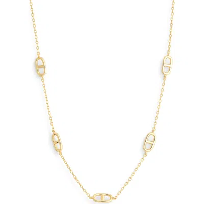 Nordstrom Rack Mariner Link Station Chain Necklace In Gold