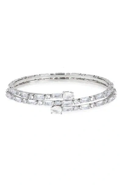 Nordstrom Rack Marquis Cz Coil Wrap Bracelet In Silver