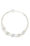 Nordstrom Rack Marquise Cubic Zirconia Station Layered Bracelet In Silver