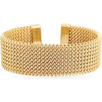 Nordstrom Rack Mesh Cuff Bracelet In Gold