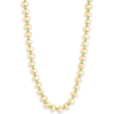 Nordstrom Rack Metallic Beaded Necklace In Gold
