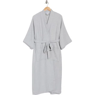 Nordstrom Rack Midi Waffle Knit Robe In Grey Heather