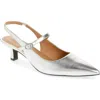 Nordstrom Rack Miranda Slingback Pump In Silver Metallic