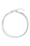 Nordstrom Rack Mixed Chain Anklet In Silver