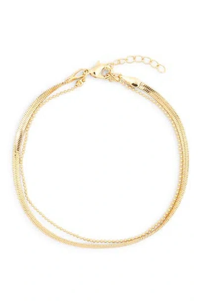 Nordstrom Rack Mixed Chain Anklet In Gold