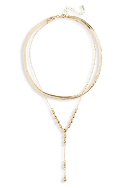 Nordstrom Rack Mixed Chain Layered Necklace In Gold