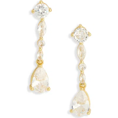 Nordstrom Rack Mixed Cubic Zirconia Linear Drop Earrings In Red