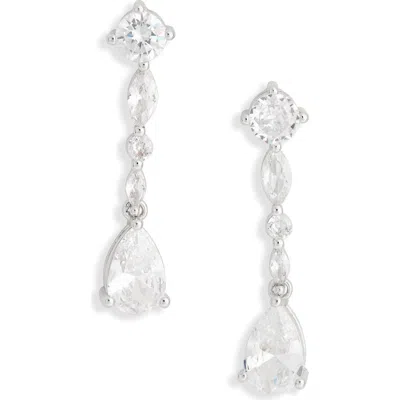 Nordstrom Rack Mixed Cubic Zirconia Linear Drop Earrings In Red