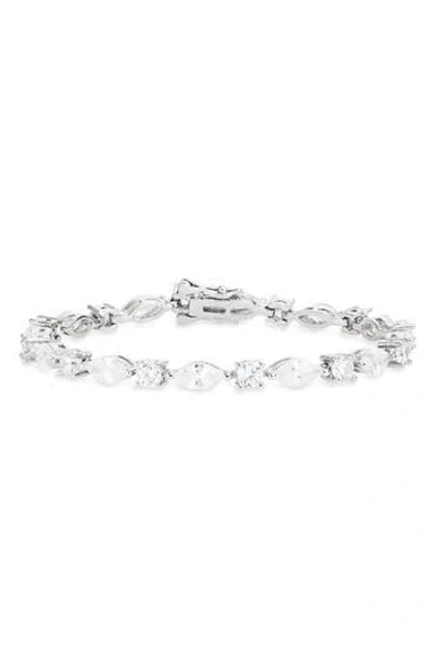 Nordstrom Rack Mixed Cubic Zirconia Tennis Bracelet In Silver