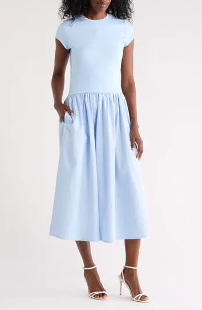 Nordstrom Rack Mixed Media Dress In Blue