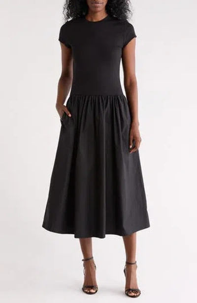 Nordstrom Rack Mixed Media Dress In Black
