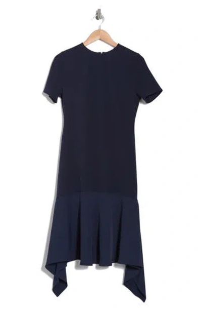 Nordstrom Rack Mixed Media Midi Dress In Navy Blazer