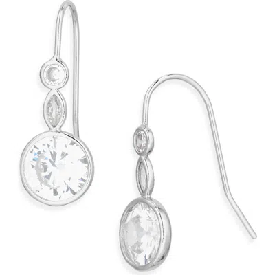 Nordstrom Rack Mixed Shape Cubic Zirconia Drop Earrings In Silver