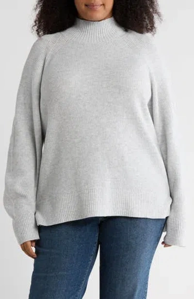 Nordstrom Rack Mock Neck Raglan Sleeve Sweater In Gray